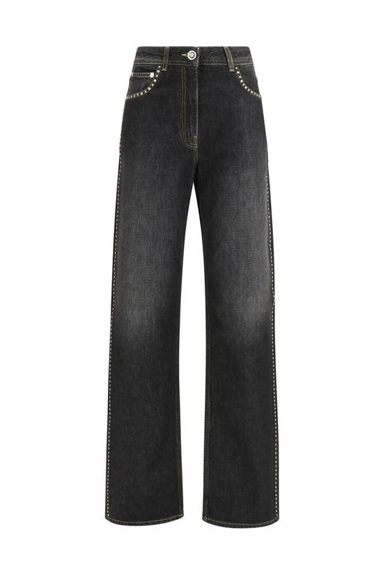 Versace Schwarze Jeans aus Baumwolle im geraden Schnitt by Versace
