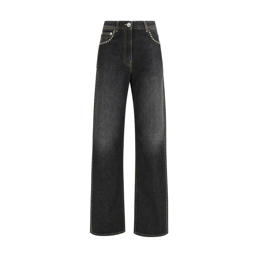 Versace Schwarze Jeans aus Baumwolle im geraden Schnitt by Versace
