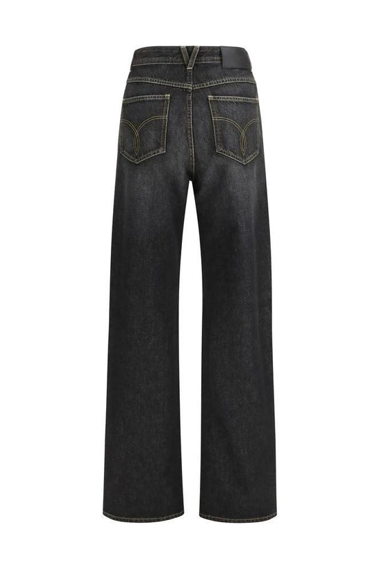 Versace Schwarze Jeans aus Baumwolle im geraden Schnitt by Versace