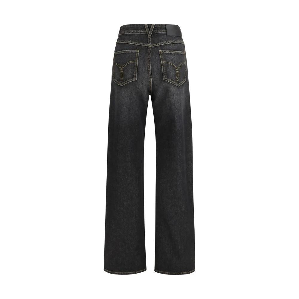 Versace Schwarze Jeans aus Baumwolle im geraden Schnitt by Versace