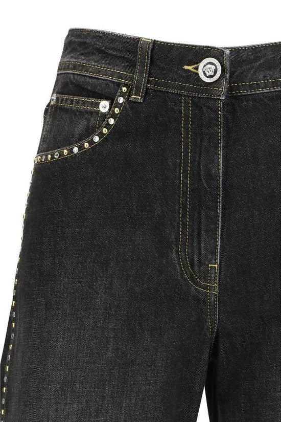 Versace Schwarze Jeans aus Baumwolle im geraden Schnitt by Versace