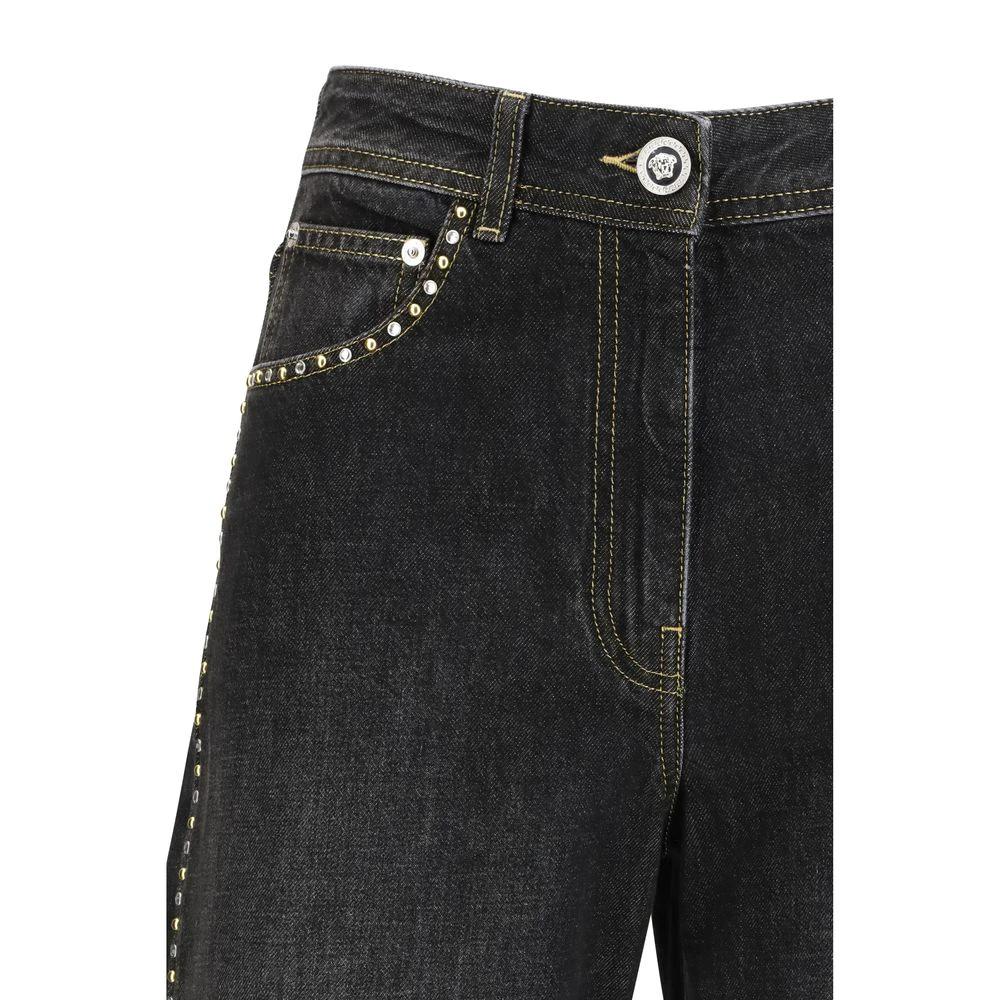 Versace Schwarze Jeans aus Baumwolle im geraden Schnitt by Versace