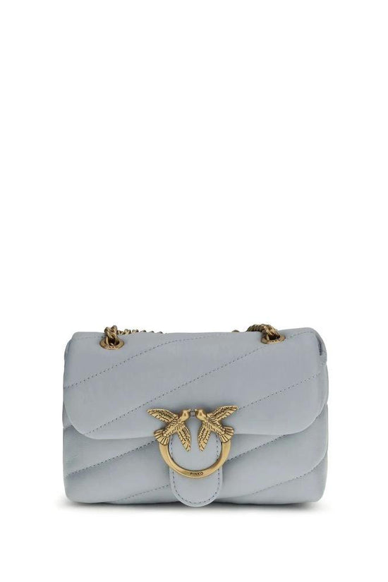 PINKO Schultertasche aus blauem Kalbsleder Bos Taurus by PINKO