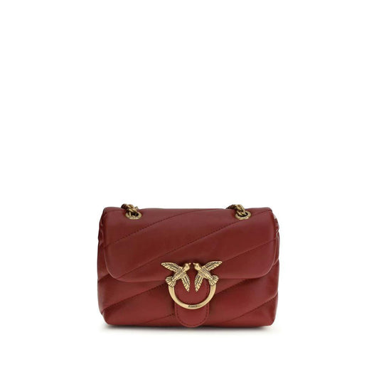 PINKO Schultertasche aus bordeauxrotem Kalbsleder Bos Taurus by PINKO