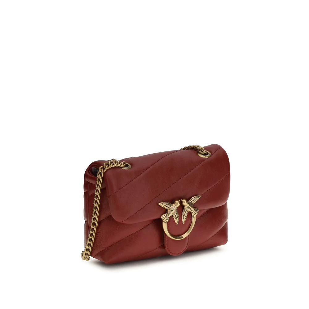 PINKO Schultertasche aus bordeauxrotem Kalbsleder Bos Taurus by PINKO