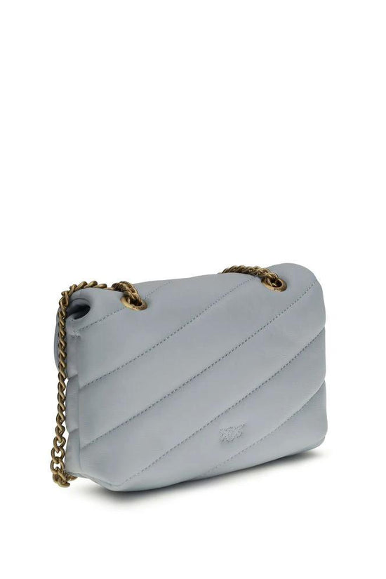 PINKO Schultertasche aus blauem Kalbsleder Bos Taurus by PINKO