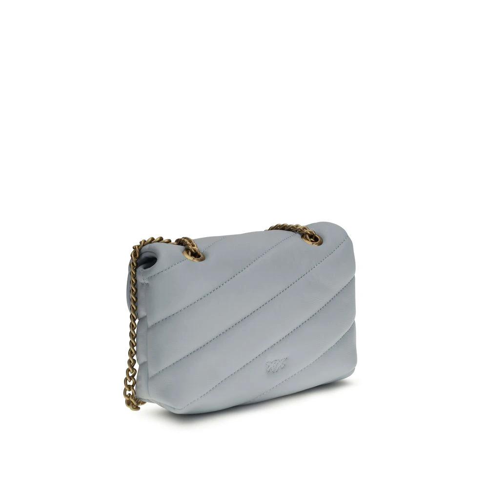 PINKO Schultertasche aus blauem Kalbsleder Bos Taurus by PINKO