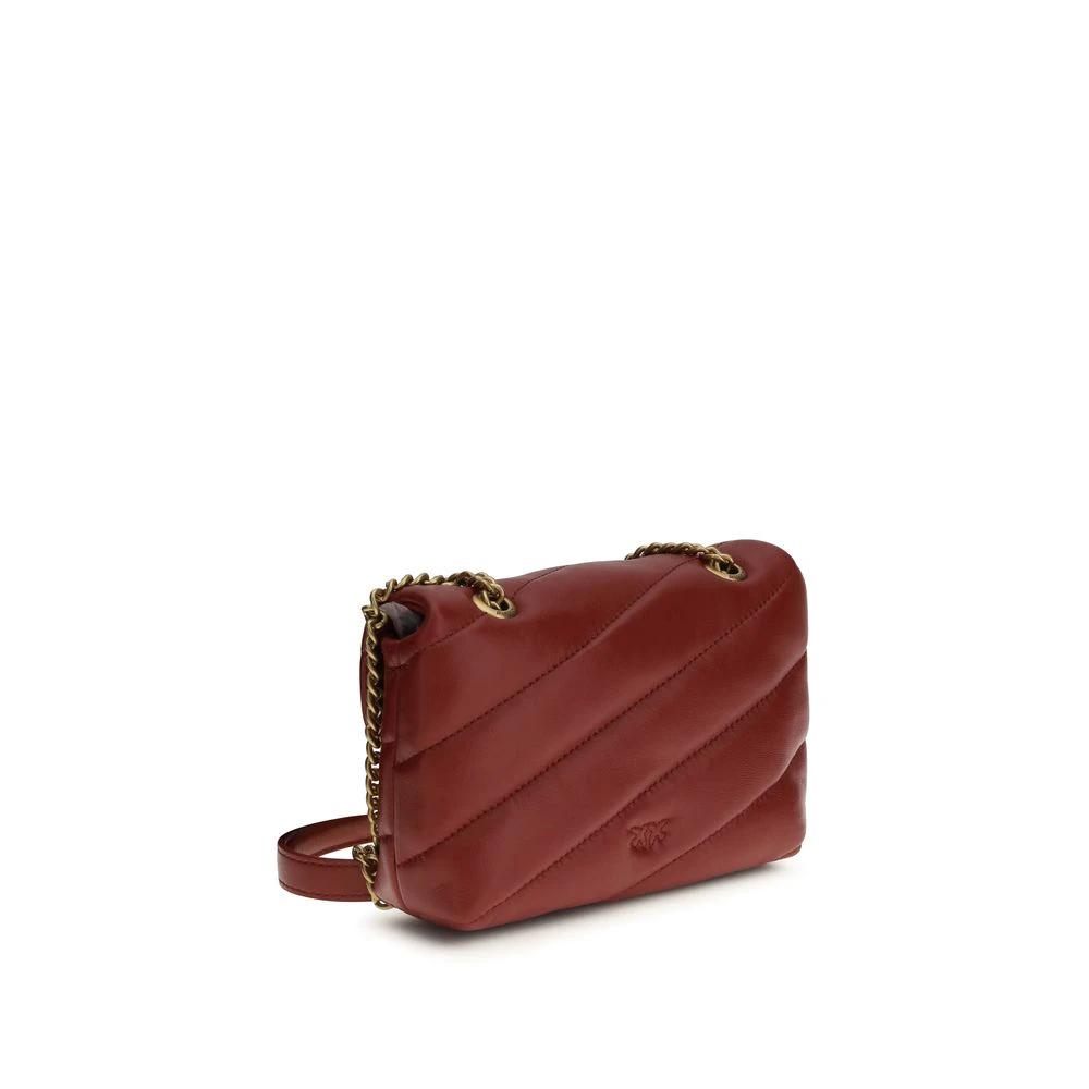 PINKO Schultertasche aus bordeauxrotem Kalbsleder Bos Taurus by PINKO