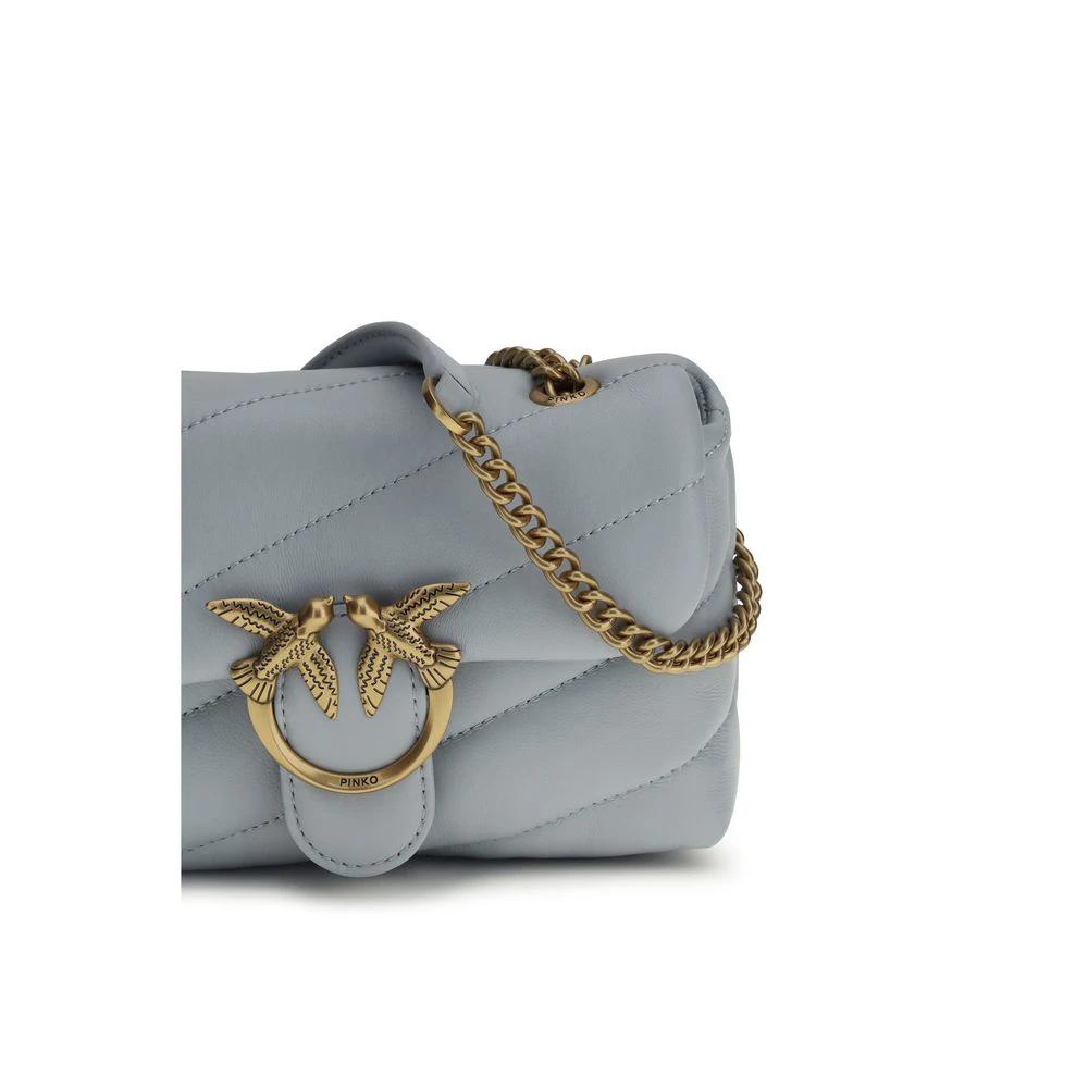 PINKO Schultertasche aus blauem Kalbsleder Bos Taurus by PINKO