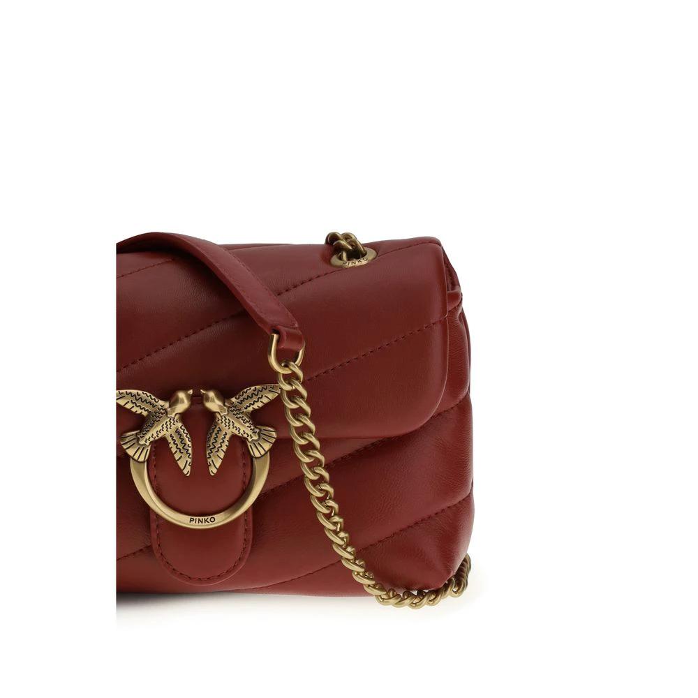 PINKO Schultertasche aus bordeauxrotem Kalbsleder Bos Taurus by PINKO