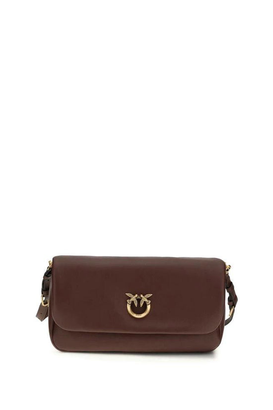 PINKO Braune Kalbsleder Bos Taurus Umhängetasche by PINKO