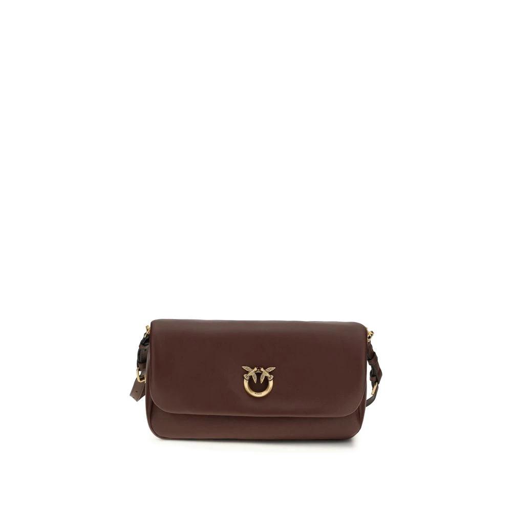 PINKO Braune Kalbsleder Bos Taurus Umhängetasche by PINKO