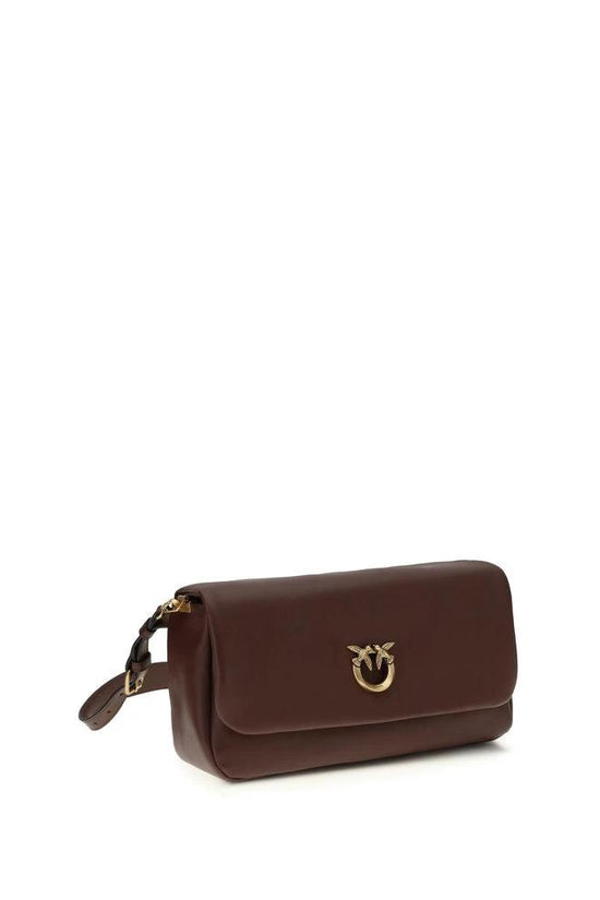 PINKO Braune Kalbsleder Bos Taurus Umhängetasche by PINKO