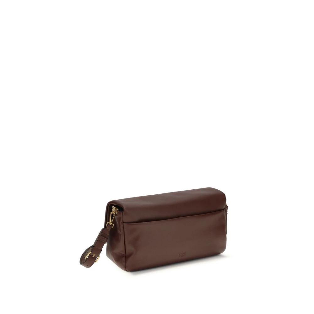 PINKO Braune Kalbsleder Bos Taurus Umhängetasche by PINKO