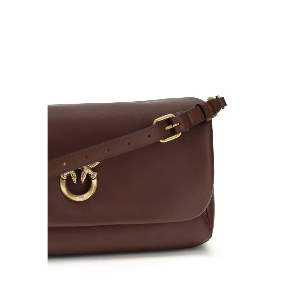 PINKO Braune Kalbsleder Bos Taurus Umhängetasche by PINKO