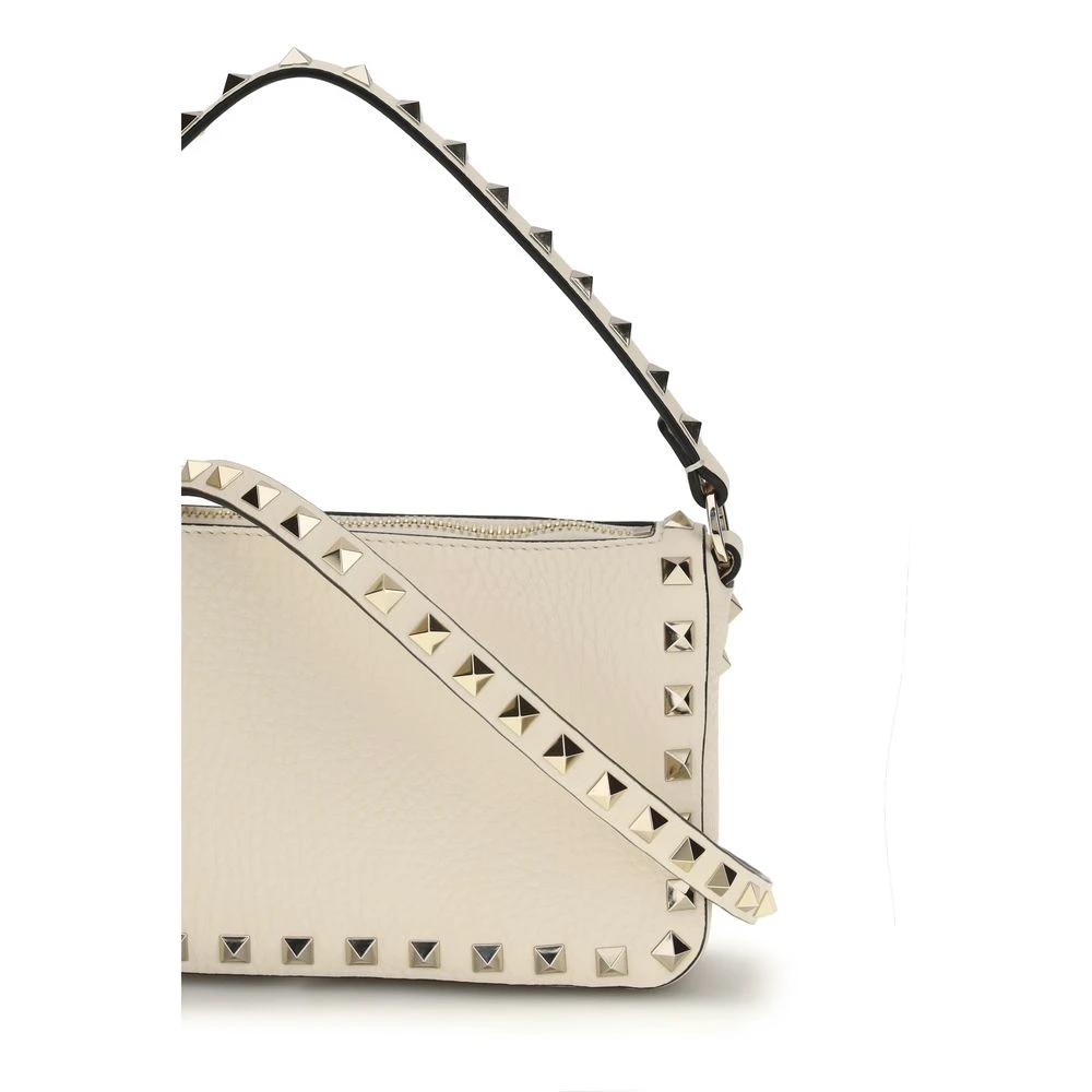 Valentino Garavani Schultertasche aus beigem Kalbsleder Bos Taurus by Valentino Garavani