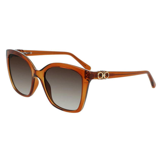 Ferragamo Braune Spritzguss-Sonnenbrille by Ferragamo