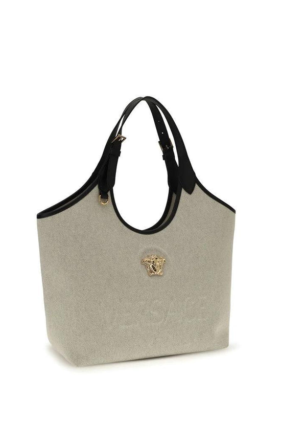 Versace Beige Cotton Shoulder Bag by Versace