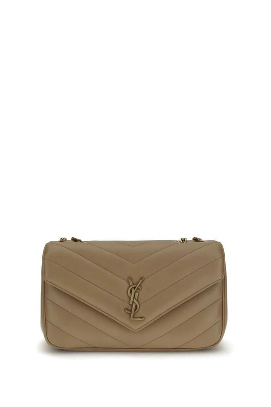 Saint Laurent Beige Kalbsleder Bos Taurus Schultertasche by Saint Laurent