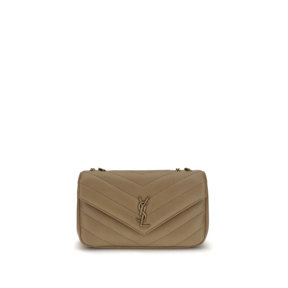 Saint Laurent Beige Kalbsleder Bos Taurus Schultertasche by Saint Laurent