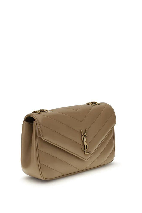Saint Laurent Beige Kalbsleder Bos Taurus Schultertasche by Saint Laurent