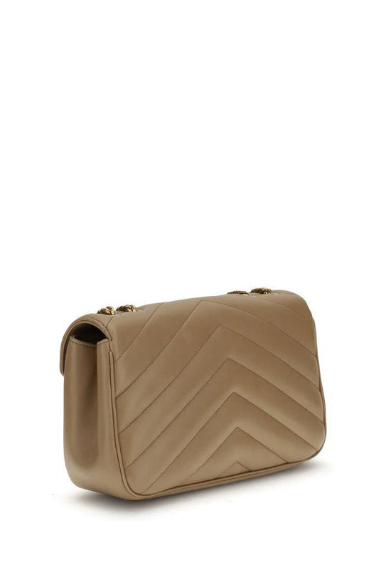 Saint Laurent Beige Kalbsleder Bos Taurus Schultertasche by Saint Laurent