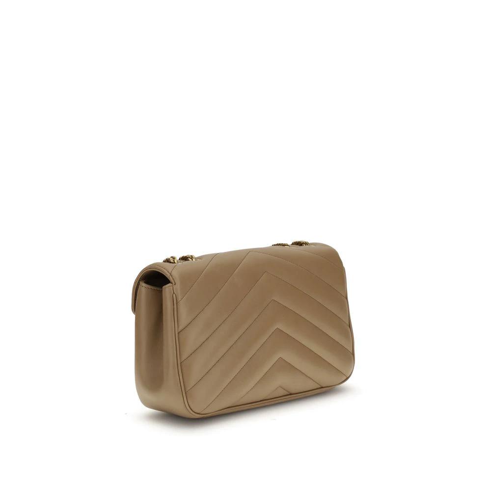 Saint Laurent Beige Kalbsleder Bos Taurus Schultertasche by Saint Laurent