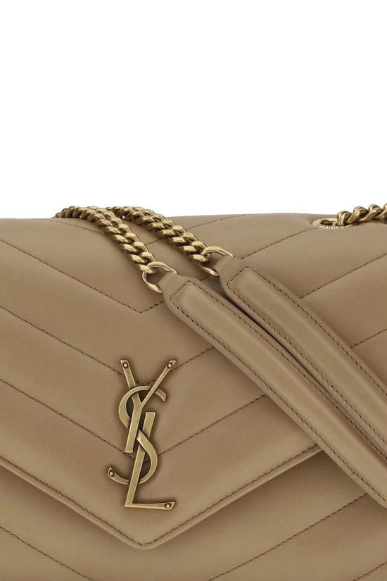Saint Laurent Beige Kalbsleder Bos Taurus Schultertasche by Saint Laurent