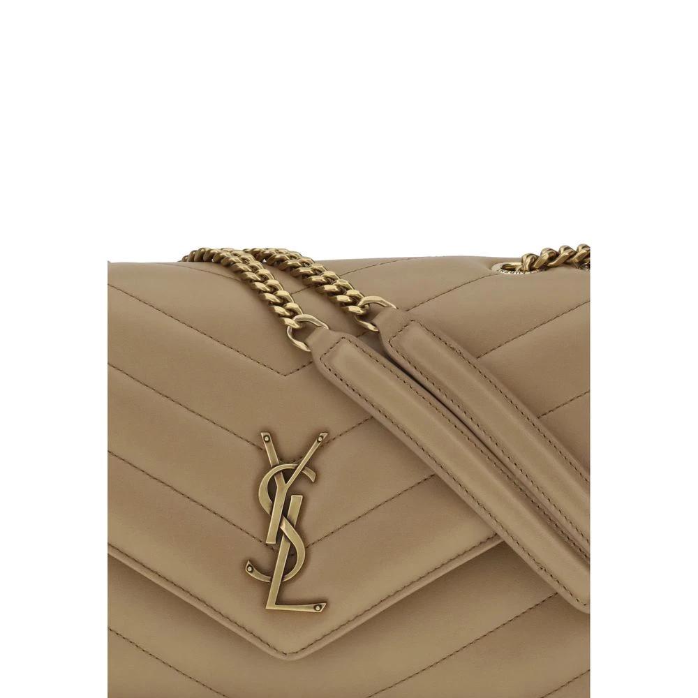 Saint Laurent Beige Kalbsleder Bos Taurus Schultertasche by Saint Laurent
