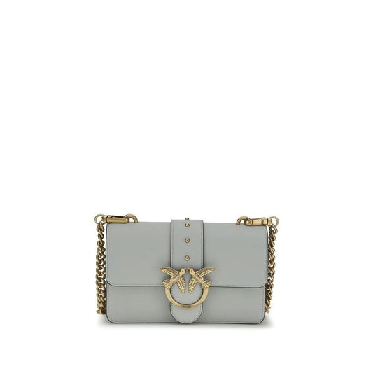 PINKO Graue Bos Taurus Kalbsleder Schultertasche by PINKO
