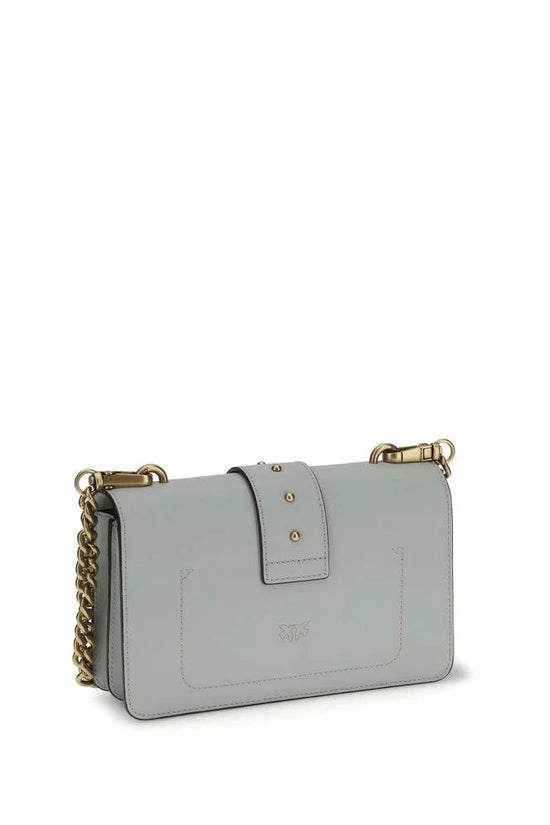 PINKO Graue Bos Taurus Kalbsleder Schultertasche by PINKO