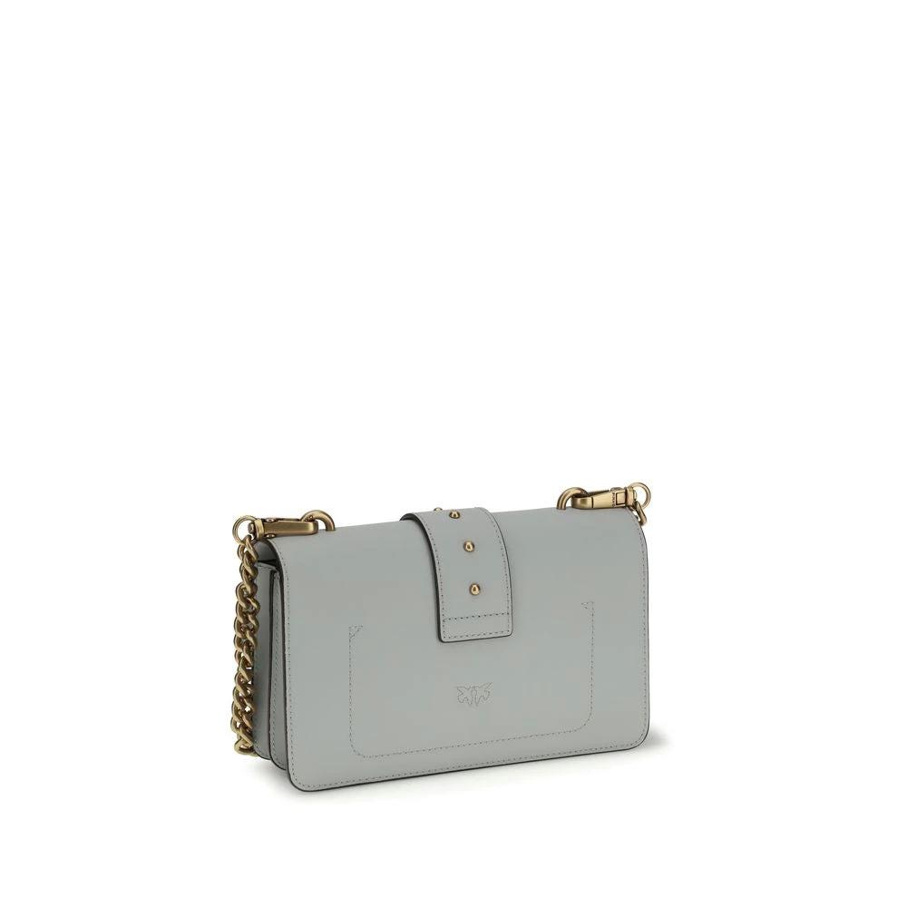 PINKO Graue Bos Taurus Kalbsleder Schultertasche by PINKO