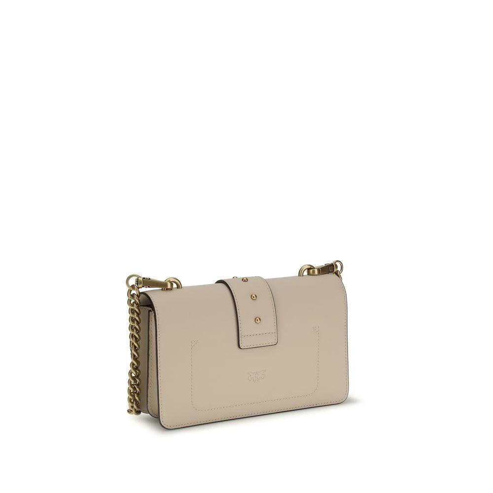 PINKO Beige Calf Leather Bos Taurus Shoulder Bag by PINKO