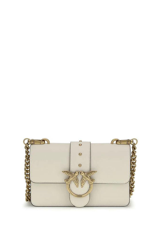 PINKO Beige Kalbsleder Bos Taurus Schultertasche by PINKO