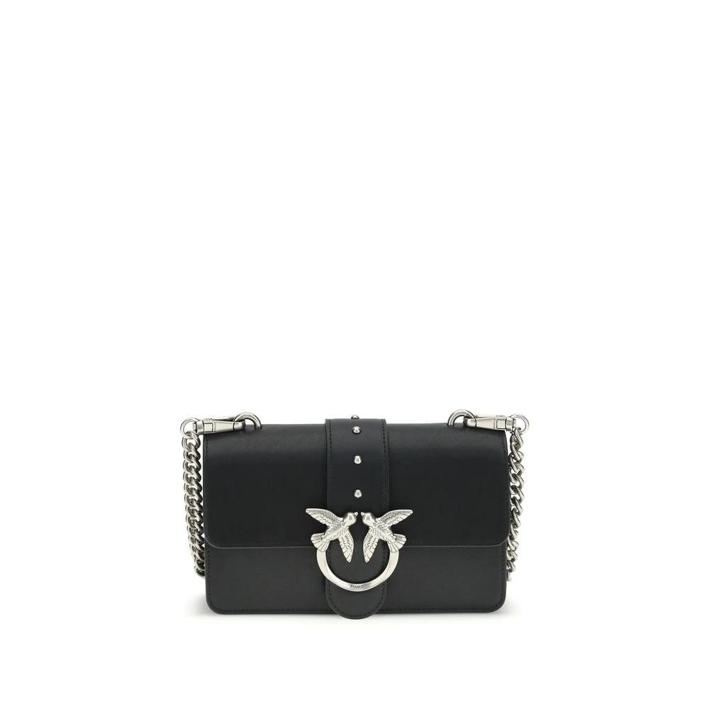 PINKO Schwarze Bos Taurus Kalbsleder Schultertasche by PINKO