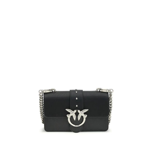 PINKO Schwarze Bos Taurus Kalbsleder Schultertasche by PINKO