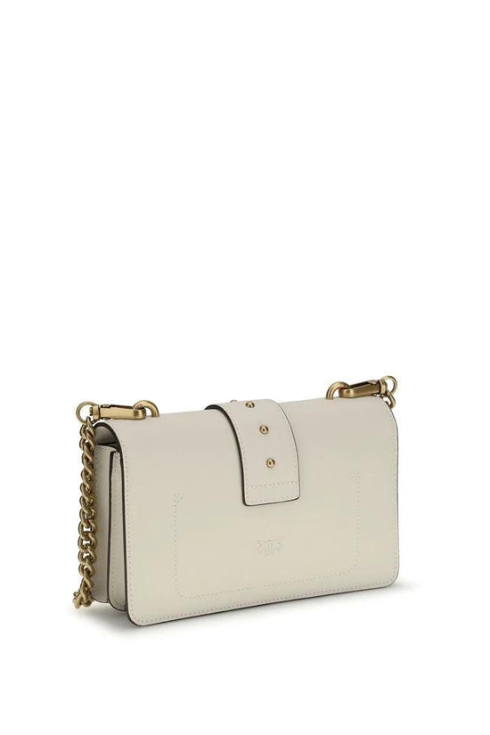 PINKO Beige Kalbsleder Bos Taurus Schultertasche by PINKO