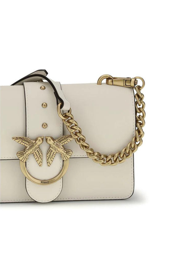 PINKO Beige Kalbsleder Bos Taurus Schultertasche by PINKO