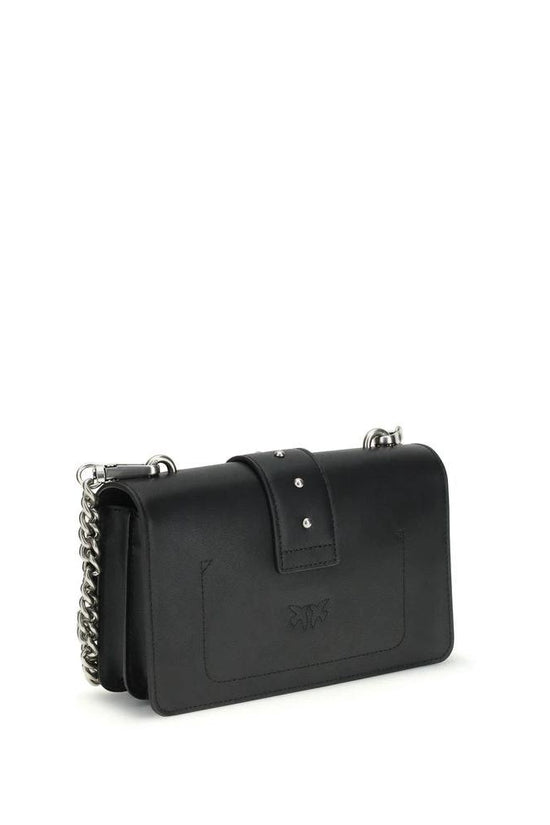 PINKO Schwarze Bos Taurus Kalbsleder Schultertasche by PINKO
