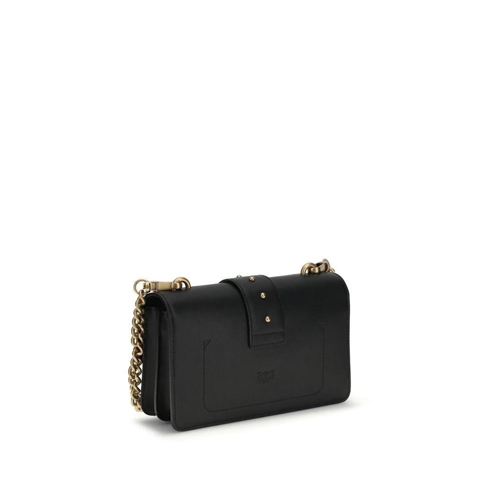 PINKO Schwarze Bos Taurus Kalbsleder Schultertasche by PINKO