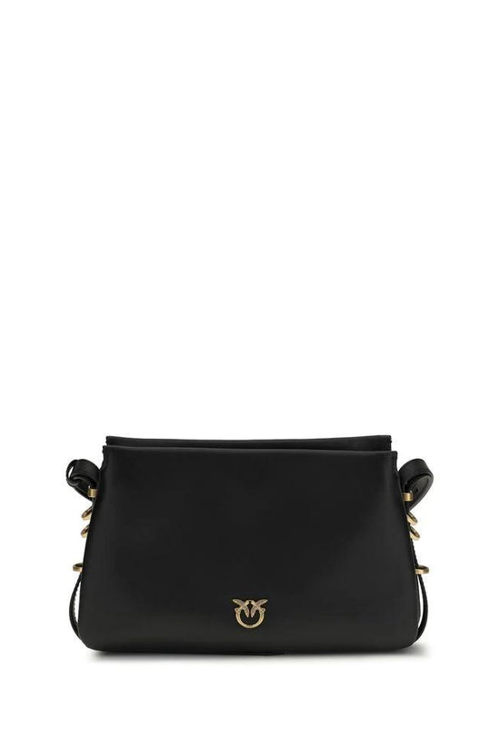PINKO Schwarze Bos Taurus Kalbsleder Schultertasche by PINKO