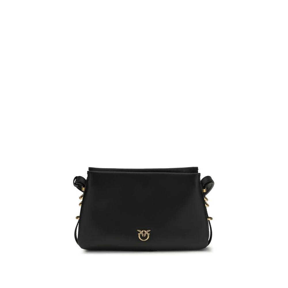 PINKO Schwarze Bos Taurus Kalbsleder Schultertasche by PINKO