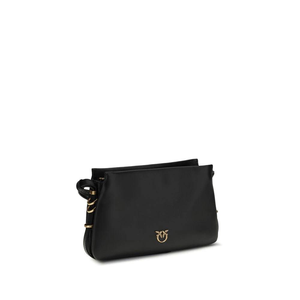 PINKO Schwarze Bos Taurus Kalbsleder Schultertasche by PINKO