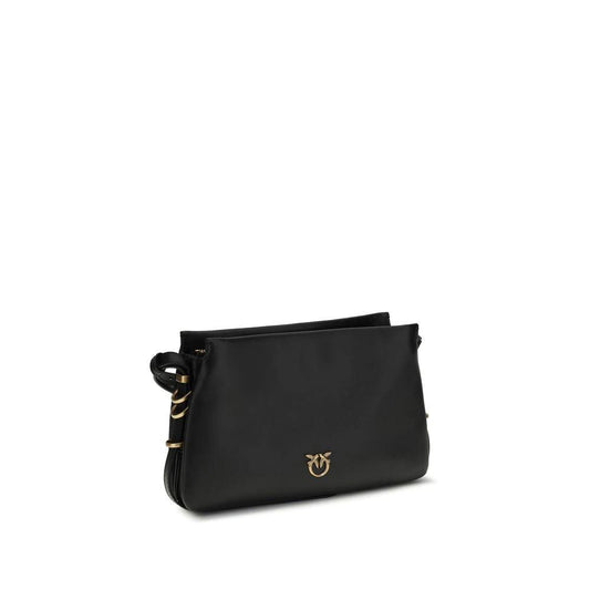 PINKO Schwarze Bos Taurus Kalbsleder Schultertasche by PINKO