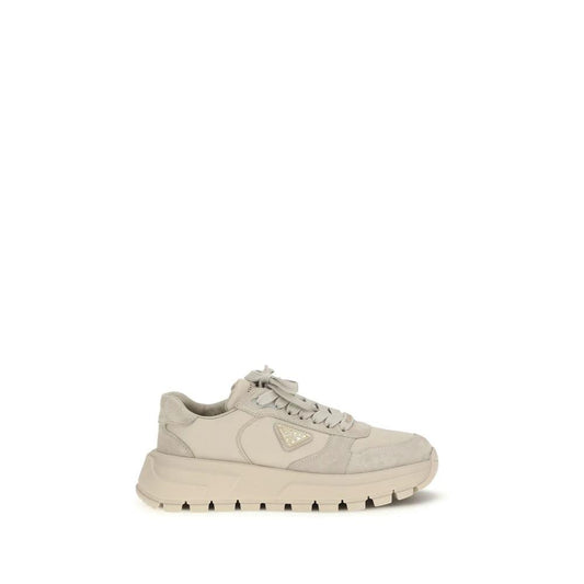 Prada Beige Recycled Polyamide Athletic Sneakers by Prada