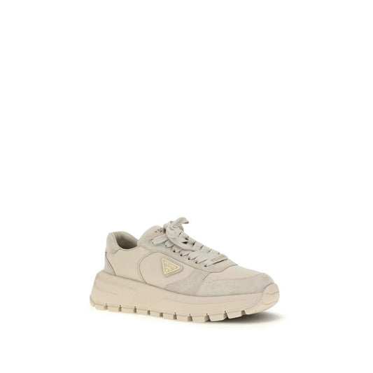 Prada Beige Recycled Polyamide Athletic Sneakers by Prada