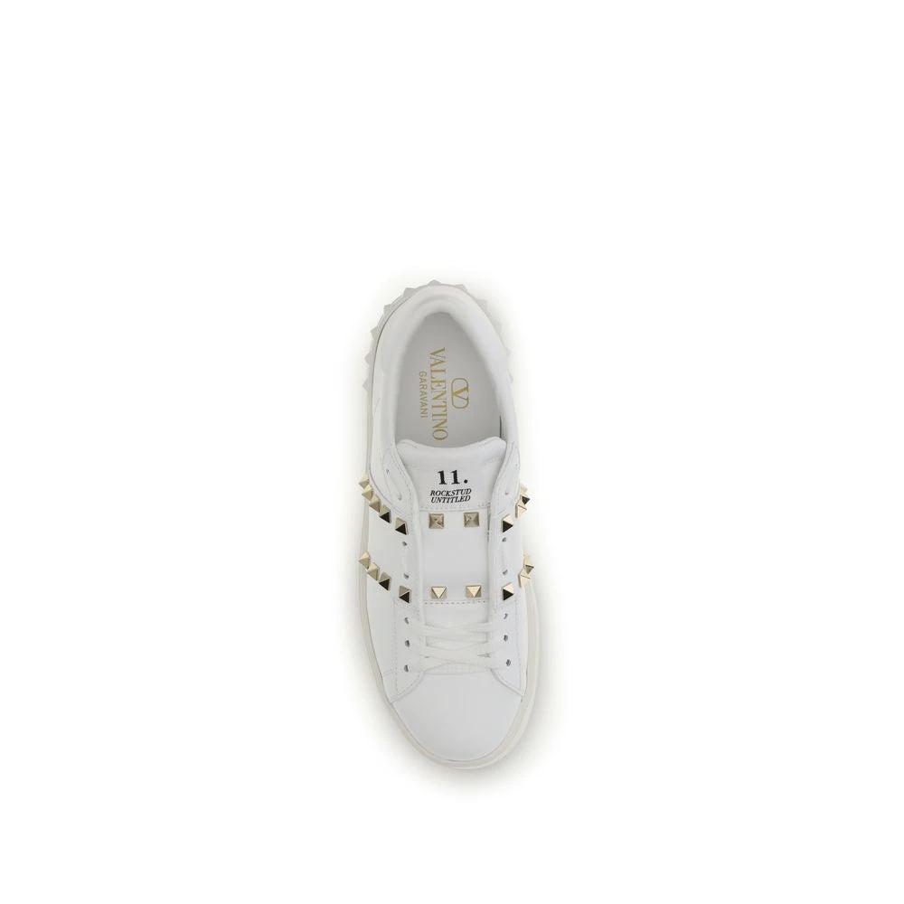 Valentino Garavani Weiße Bos Taurus Kalbsleder Plateau-Sneaker by Valentino Garavani
