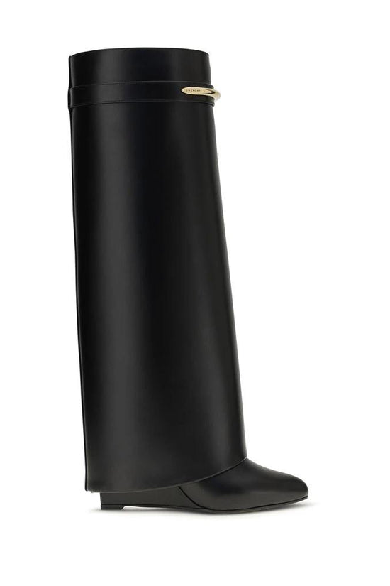 Givenchy Schwarze Bos Taurus Kalbsleder-Stiefel by Givenchy