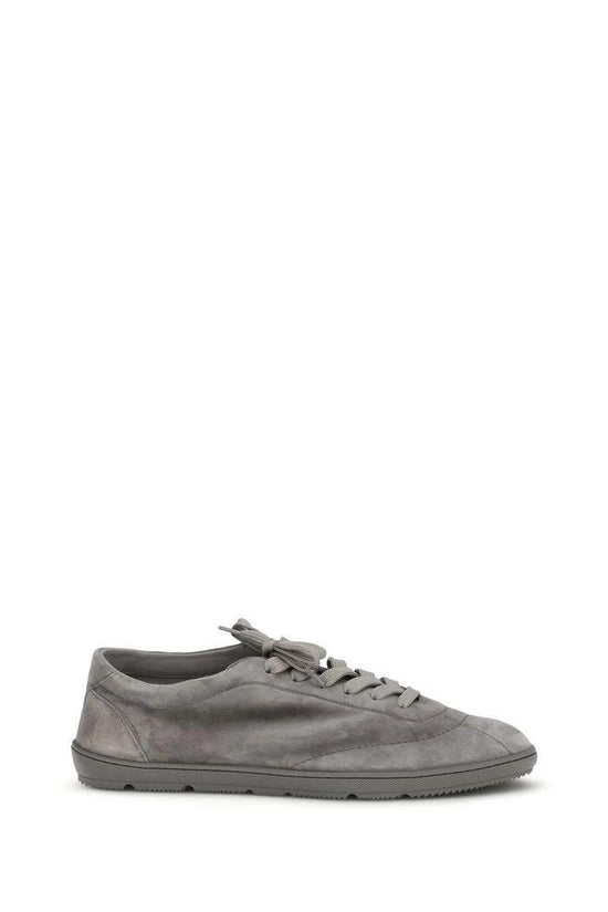 Brunello Cucinelli Cucinelli Graue Bos Taurus Kalbsleder Low-Top-Sneaker by Brunello Cucinelli Cucinelli