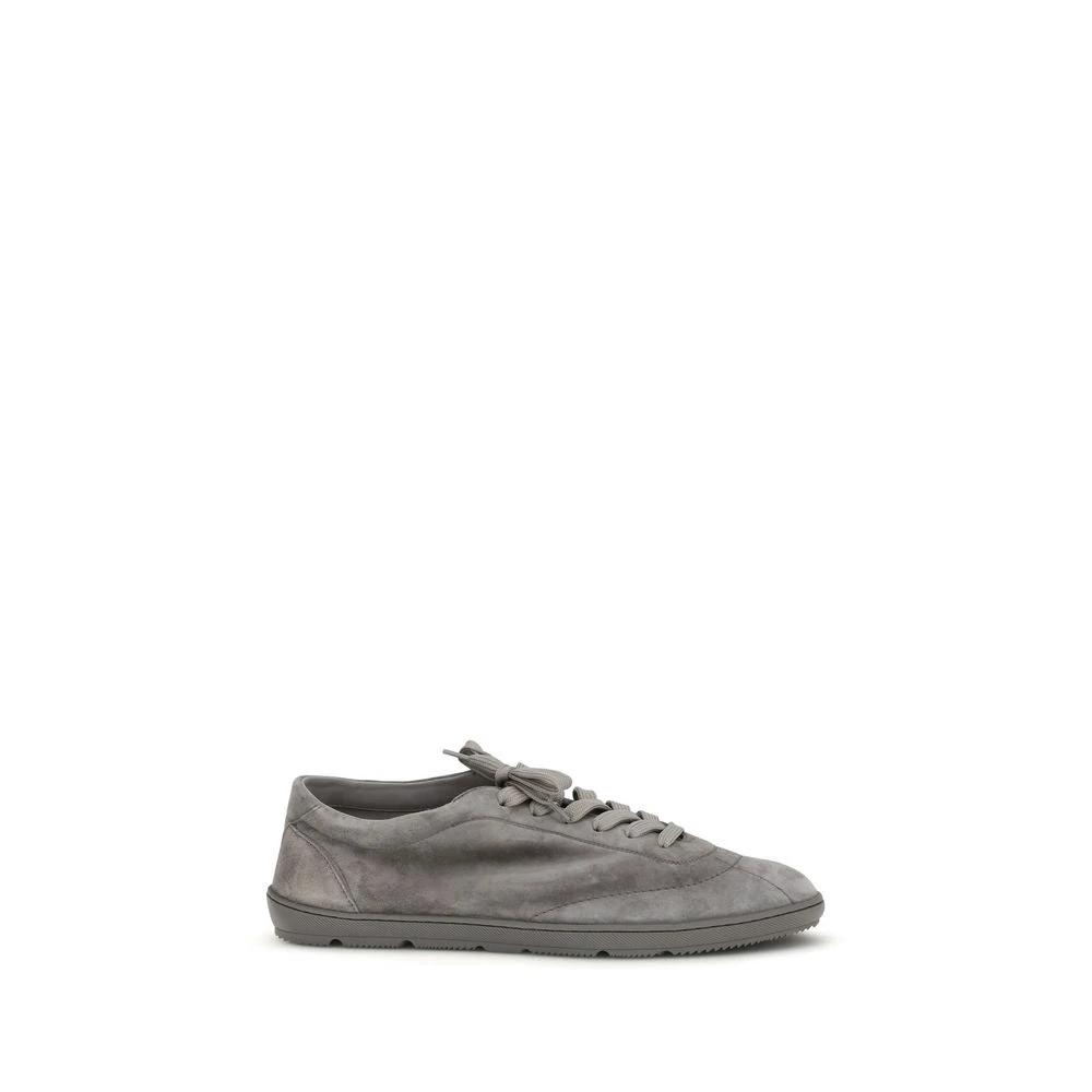 Brunello Cucinelli Cucinelli Graue Bos Taurus Kalbsleder Low-Top-Sneaker by Brunello Cucinelli Cucinelli